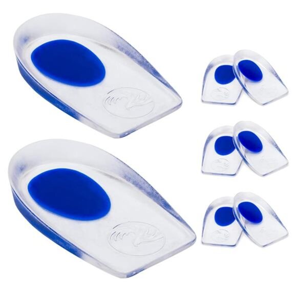 Gel Heel Cushions for Heel Pain Relief (3 Pairs) Plantar Fasciitis Heel Cups - Picture 1 of 7